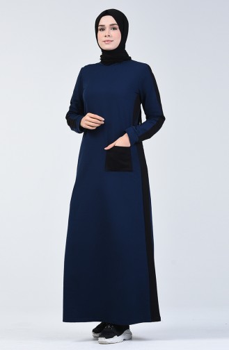 Schwarz Hijab Kleider 3095-16