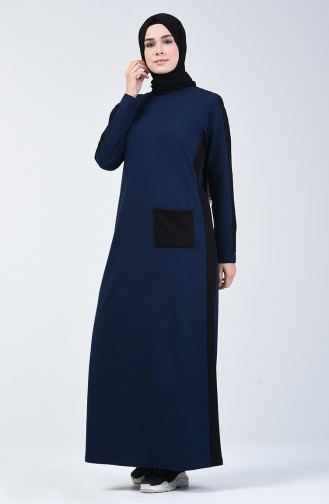 Schwarz Hijab Kleider 3095-16