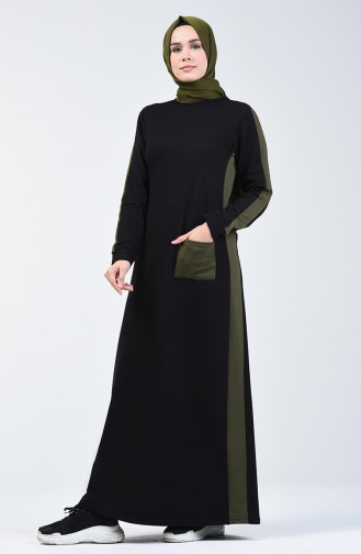 Khaki Hijab Kleider 3095-17