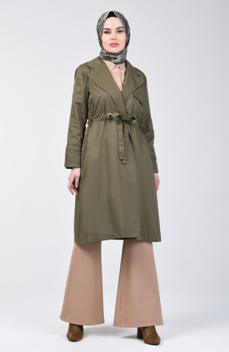 Khaki Trench Coats Models 1408-01