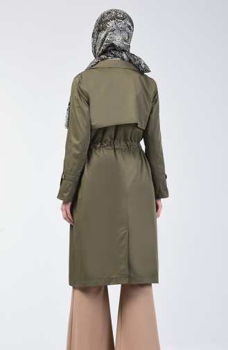 Zweireihiger Trenchcoat 1408-01 Khaki 1408-01