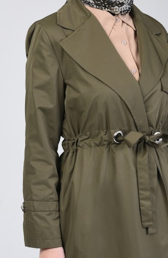 Double Breasted Trench Coat 1408-01 Khaki 1408-01