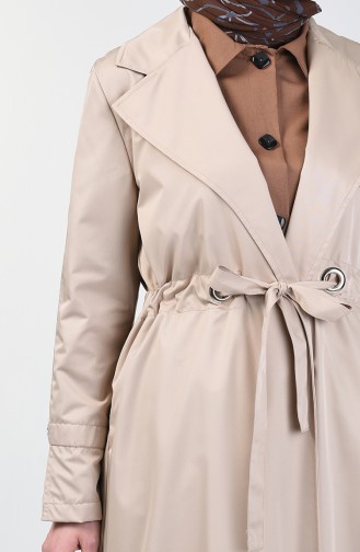 Zweireihiger Trenchcoat 1408-03 Grau Weiss 1408-03