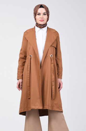 Zweireihiger Trenchcoat 1408-05 Tabak 1408-05