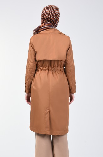 Double Breasted Trench Coat 1408-05 Tobacco 1408-05