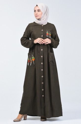 Emerald Green Hijab Dress 3018-02