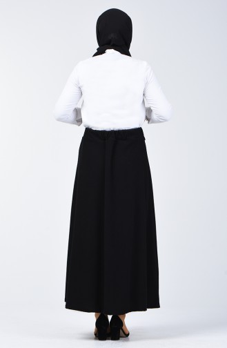 Corded Flared Skirt 1049-02 Black 1049-02