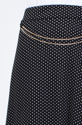 Elastic Waist Polka Dot Skirt 1051-02 Black 1051-02
