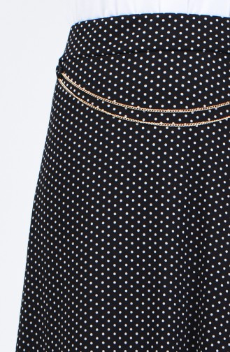 Elastische Taille Polka Dot Rock 1051-02 Schwarz 1051-02