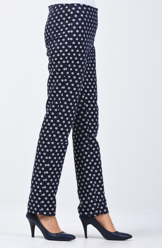 Jacquard Pants 7261-02 Navy Blue 7261-02