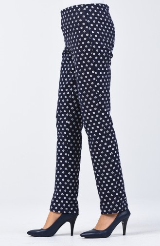 Jacquard Pants 7261-02 Navy Blue 7261-02