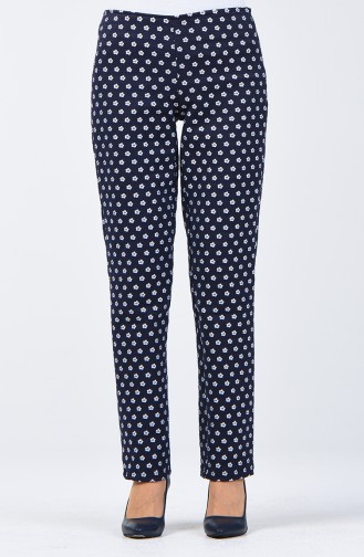 Jacquard Pants 7261-02 Navy Blue 7261-02