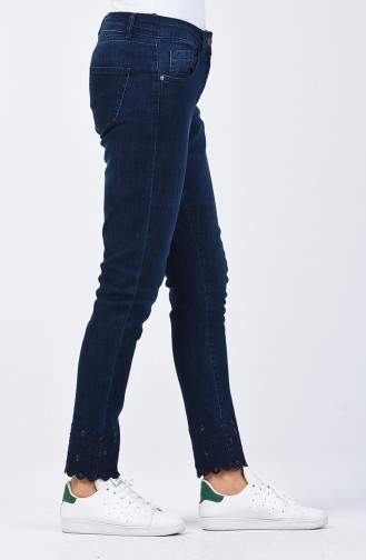 Laser Cut Jeans 8076-02 Navy Blue 8076-02