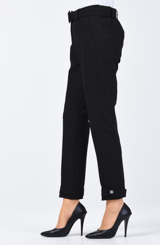 Pantalon à Ceinture 3157-02 Noir 3157-02