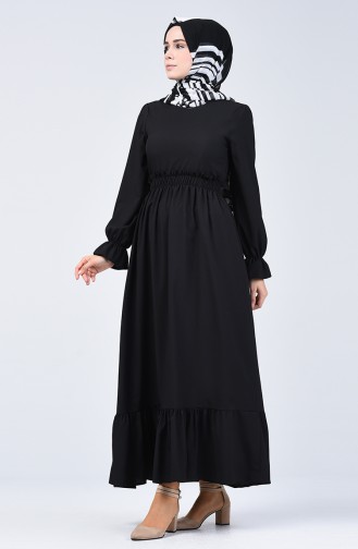 Schwarz Hijab Kleider 4532-08