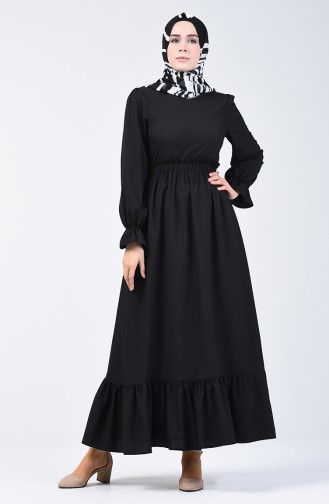 Schwarz Hijab Kleider 4532-08