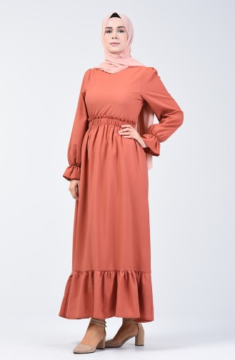 Salmon Hijab Dress 4532-07