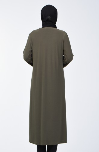 Tunika Cape Zweier Anzug mit Halskette 4446-01 Khaki 4446-01