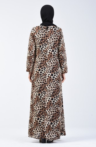Leopard Patterned Dress Brown 0072-01