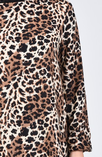 Leopard Patterned Dress Brown 0072-01