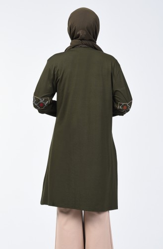 Grösse Grosse Bestickte Tunika 6035-04 Khaki 6035-04