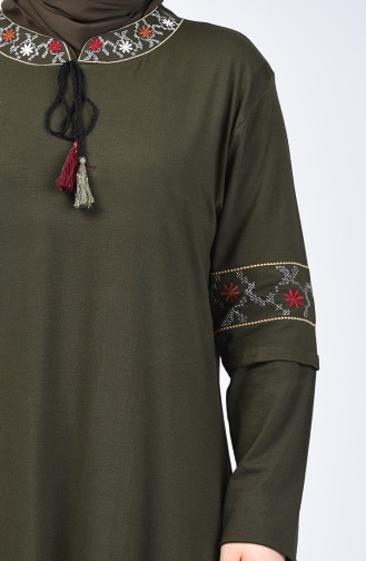 Plus Size Embroidered Tunic 6035-04 Khaki 6035-04