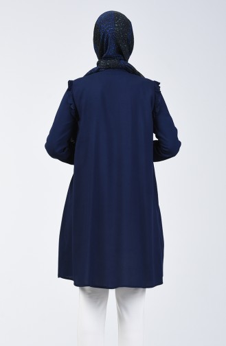 Frilly Viscose Tunic 0005-02 Navy Blue 0005-02