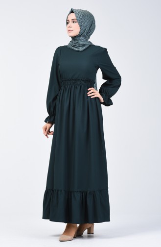 Emerald Green Hijab Dress 4532-06