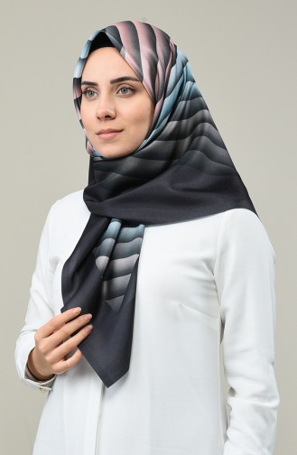 Geometric Pattern Taffeta Scarf Smoky Petroleum 95332-03