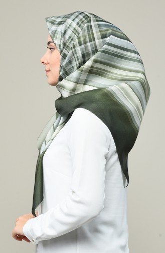 Geometric Pattern Taffeta Scarf Green 95333-02