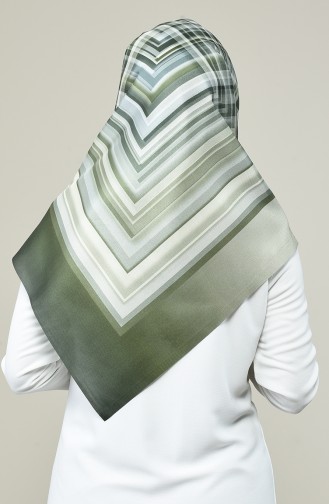 Geometric Pattern Taffeta Scarf Green 95333-02