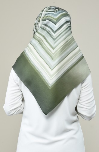 Geometric Pattern Taffeta Scarf Green 95333-02