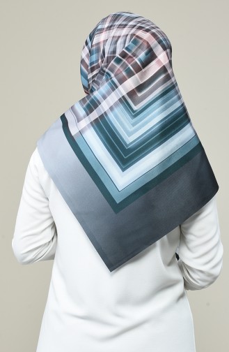 Geometric Pattern Taffeta Scarf Petroleum Blue 95333-04