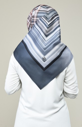 Geometric Pattern Taffeta Scarf Smoky 95333-05