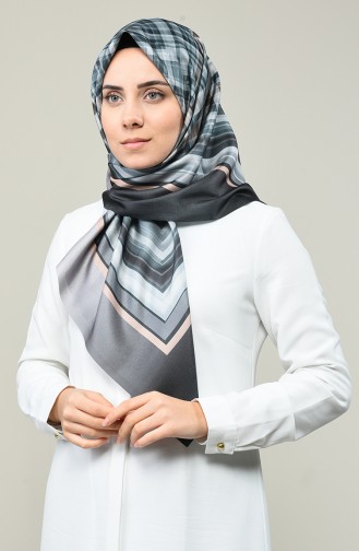 Geometric Pattern Taffeta Scarf Petroleum 95333-06