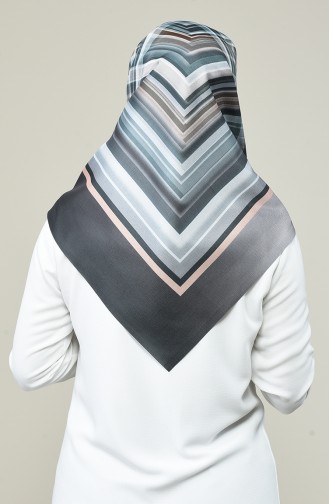 Geometric Pattern Taffeta Scarf Petroleum 95333-06