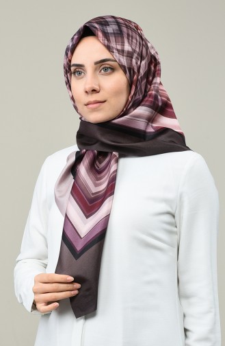 Geometric Pattern Taffeta Scarf Dark Powder 95333-07