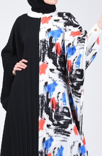 Abaya Plissée 6070A-01 Noir 6070A-01