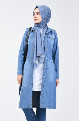 Jeans Cape mit Band 6077-02 Jeans Blau 6077-02