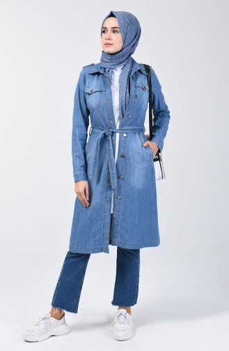 Jeans Cape mit Band 6077-02 Jeans Blau 6077-02