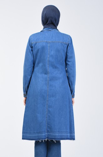 Geknöfpte Jeans Cape 6081-01 Jeans Blau 6081-01