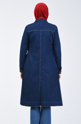 Geknöfpte Jeans Cape 6081-03 Dunkelblau 6081-03