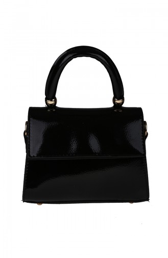 Women´s Cross Shoulder Bag Black Patent Leather 380-002