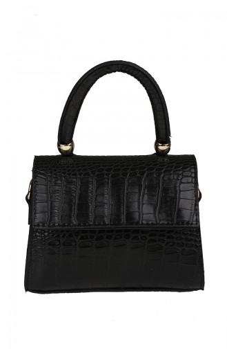 Women´s Cross Shoulder Bag Black Croco 380-005