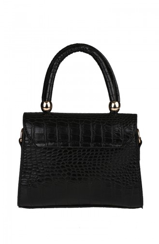 Women´s Cross Shoulder Bag Black Croco 380-005