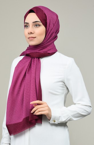 Elmina Luxury Monogram Shawl 180-110 Fuchsia Damson 180-110