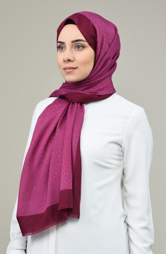 Elmina Luxury Monogram Shawl 180-110 Fuchsia Damson 180-110