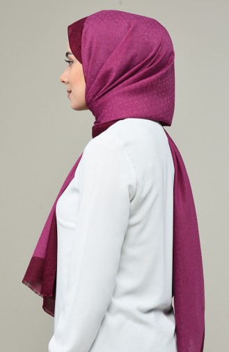 Elmina Luxury Monogram Shawl 180-110 Fuchsia Damson 180-110