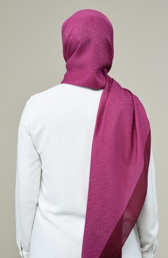 Elmina Luxury Monogram Shawl 180-110 Fuchsia Damson 180-110