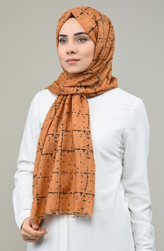 Elmina Desenli Pamuk Şal 360-106 Hardal 360-106